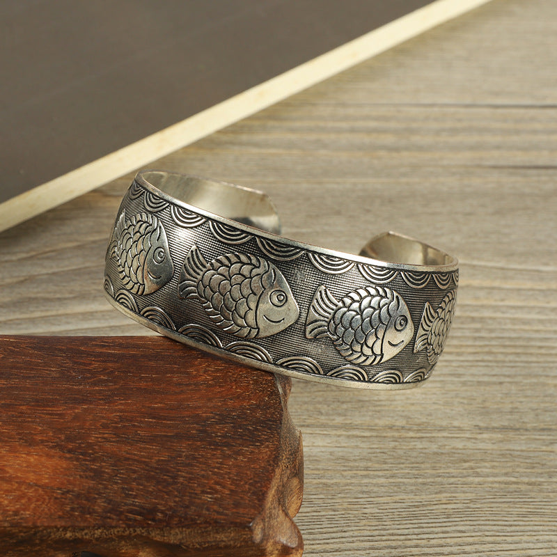 Wholesale Retro Ethnic Style Silver Bracelet